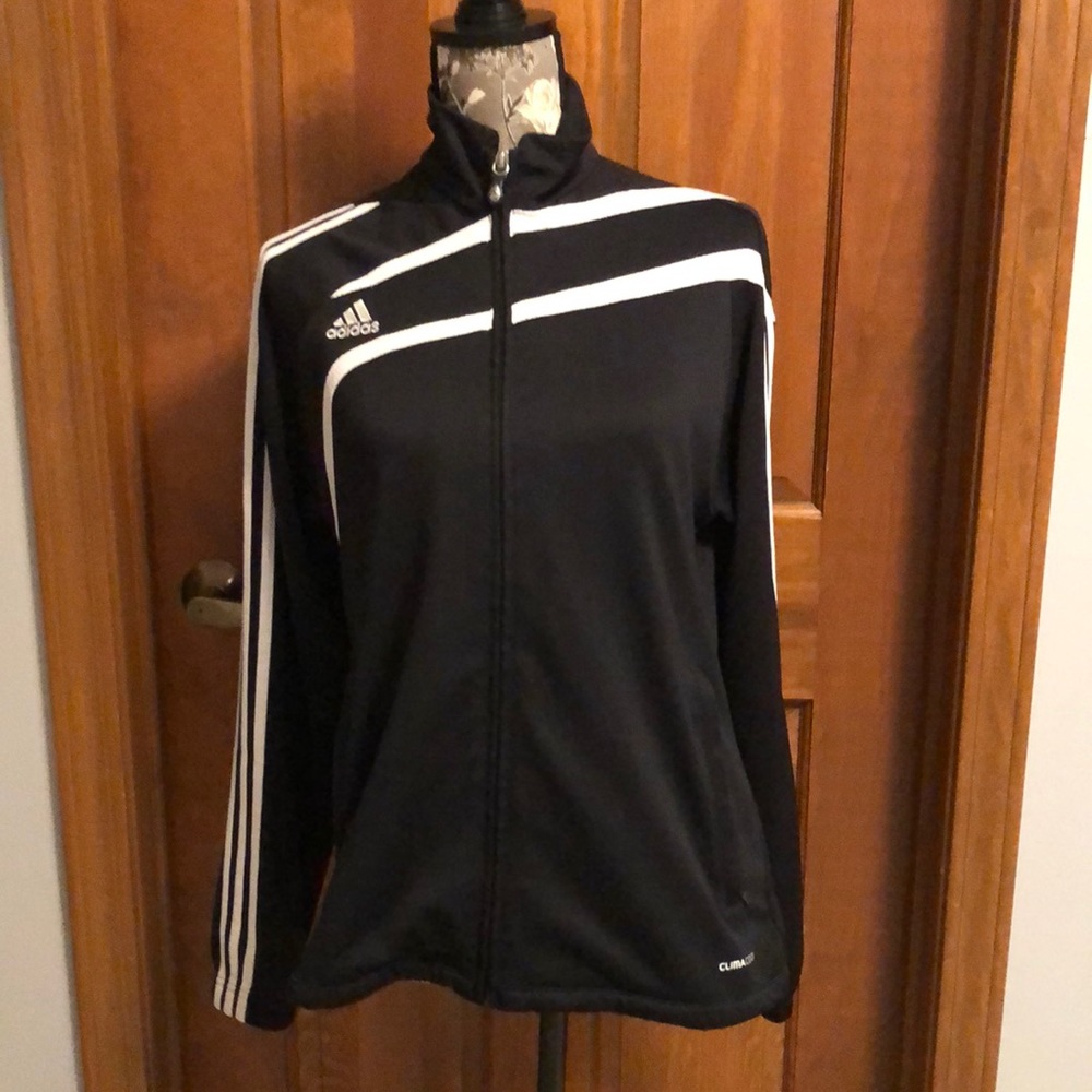Adidas climacool black and white zipper track jacket with pockets